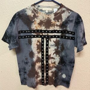 Gilded Intent Black and Brown Tie-Dye Studded Tee